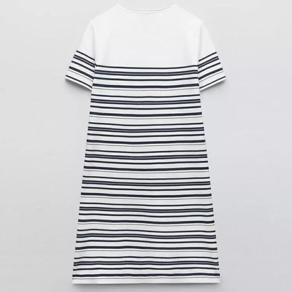 Zara Dresses & Skirts - NWT ZARA WOMEN'S STRIPED KNIT MINI DRESS WHITE /NAVY SIZE M 3859/035